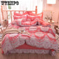5D Carved Velvet Four-piece Crystal Velvet Warm Quilt Cover Sheets Thick Warm Velvet 4Pcs Set