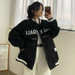 Baseball Uniform Jacket Women's Spring and Autumn Solid Color Outer Wear Casual Sports Loose Salt Fried Street Jacket Tide