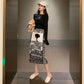 Fashion Slit Bag Hip Skirt Knitted Half-length Skirt Female Autumn and Winter Mid-length One-step Skirt Bag Hip Skirt Winter Skirt Tide