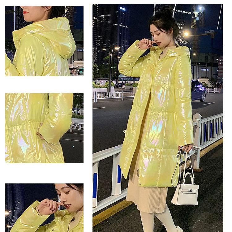 Shiny Cotton Cotton Women's Winter Clothes New Style Cotton Cotton Women's Mid-length Cotton Colorful Colorful Loose Bread Clothes