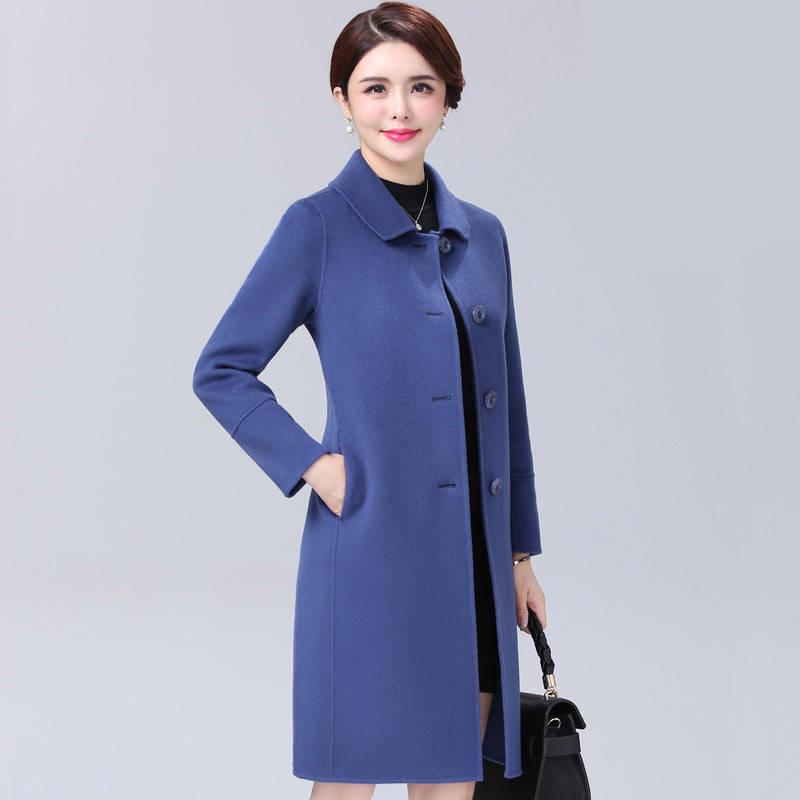 Women's Wool Coat Fashion Long Woolen Coat Female Winter Jacket Warm Long Outerwear Women Jacket