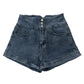 High Waist Denim Shorts Female Summer Korean Version of Ins Retro Metal Chain Design Sense A-line Wide-leg Pants