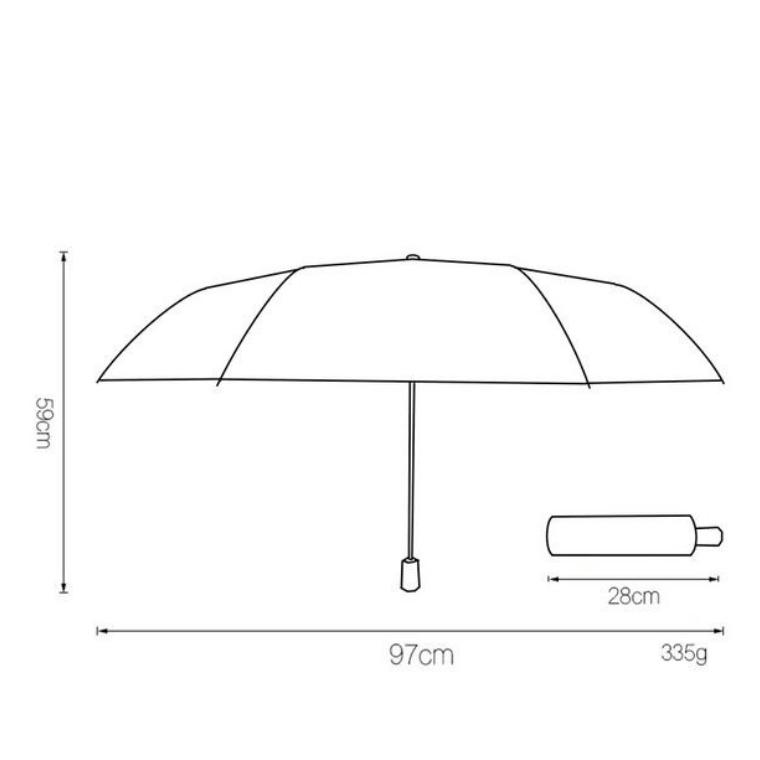 Korean Version of Ins Hyun Ya Wind Striped Small Fresh Folding Sunny Umbrella Automatic Rain and Shine Dual-use Sunscreen Sun Umbrella