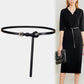Women's Sweater Belt Decoration Can Be Knotted Belt Dress Leather Cowhide Small Belt Skirt Belt Black Sash Belt for Dress