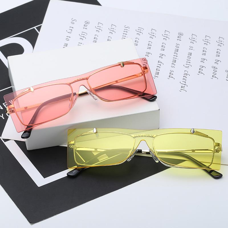 WTEMPO Square Flip Sunglasses Men and Women Punk Sunglasses Women's Tide Ocean Sunglasses